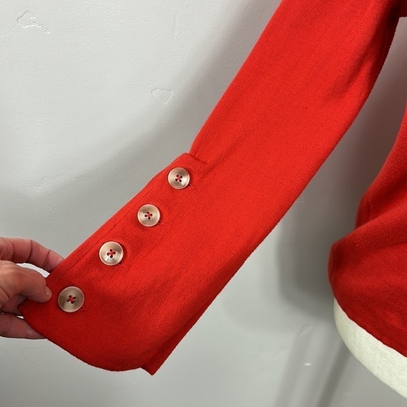 Belford Orange Pima Cotton Long Sleeve Button Turtleneck Top XS - Picture 5 of 10